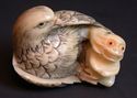 Japanese  netsuke -A Falcon /Eagle Bird Clutches i