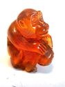 Japanese amber netsuke- 2 MONKEYS Having Fun,signe