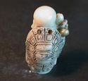 Japanese  netsuke -Turtle Back Longevity man,gold 