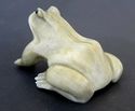 Japanese  netsuke -Large  Green  FROG Squats