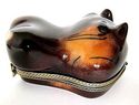Genuine French  Limoge Porcelain Box- HIPPO is HUN