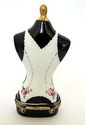  French  Limoge Porcelain Box-Black  Mannequin Whi