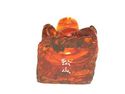 Japanese amber netsuke- Buddha is smiling,signed