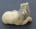 Japanese  netsuke -   Horse with Dark Mane sits,