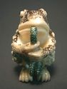 Japanese  netsuke-Frog/Toad Swallows Snake? 