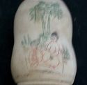 Chinese Handpainted Double Gourd Bone SNUFF BOTTLE