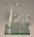 Islamic Crystal glass -CAMEL Under Palm Tree,has b