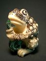 Japanese  netsuke-Frog/Toad Swallows Snake? 