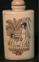 Chinese Bone Snuff Bottle - handpainted on both si