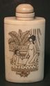 Chinese Bone Snuff Bottle - handpainted on both si