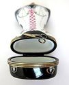  French  Limoge Porcelain Box-Black  Mannequin Whi