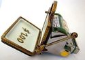 Genuine French  Limoge Porcelain Box-1 ARM BANDIT 