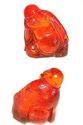 Japanese  amber netsuke-This Buddha is thinking,si