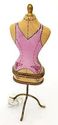  French  Limoge Porcelain Box- Mannequin Pink Lace