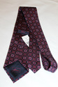 Brioni 7cm Navy Silk Tie With Large Red Medallion 