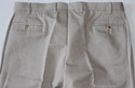 Valentini Flat Front Pants Size 38 Cotton Beige