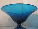 Viking Blue Bowl Vintage Mid Century Art Glass Ped