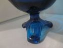 Viking Blue Bowl Vintage Mid Century Art Glass Ped