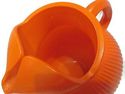 Orange Ball Pitcher Vintage Glass Angled Mid Centu