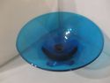 Viking Blue Bowl Vintage Mid Century Art Glass Ped