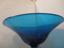 Viking Blue Bowl Vintage Mid Century Art Glass Ped