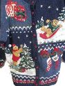 Tiara Womens Ugly Christmas Sweater Blue Cardigan 