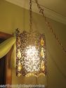 Hollywood Regency Hanging Lamp Gold Swag