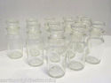 Set of 12 Vintage Clear Glass Apothecary Spice Jar