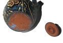 Vintage Cobalt Blue Clay Pottery Vase Teapot Set F