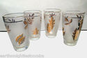 Set of 4 Gold Leaf Frosted Glasses 5 3/8" Golden R