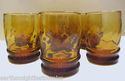 Set of 4 Vintage Libbey Amber Glasses 3 5/8"