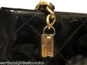 Bentley Purse Black Patent Leather Vintage Gold Ch