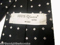 Vintage Black Qiana Nylon Necktie White Squares Ti