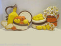 2 Homco Syroco Fruit Floral Vintage Wall Hangings 