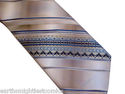 Vintage Wembley Tan Blue Tie Necktie Stripes Narro