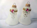 Glass Bells Frosted Christmas Ornament Decor Flora