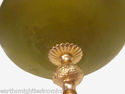 Green Frosted Bowl Gold Pedestal Butterflies Flowe