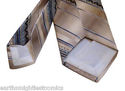 Vintage Wembley Tan Blue Tie Necktie Stripes Narro