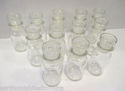 Set of 12 Vintage Clear Glass Apothecary Spice Jar