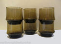  Vintage Smoked Brown Libbey Cocktail Glasses Set 