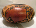 Large Southwestern Designs Carved Gourd Burnt In C