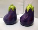 Purple Eggplant Salt and Pepper Shakers Ceramic Ve