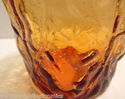 Amber Octagonal Drinking Glass Gold Mid Century Mo