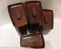 Vintage Lincoln Beauty Ware 4 Piece Brown Metal Ca