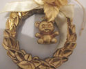 Bear Wreath Golden Christmas Ornament Holiday Deco