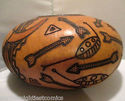 Large Southwestern Designs Carved Gourd Burnt In C