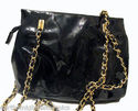 Bentley Purse Black Patent Leather Vintage Gold Ch