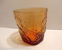 Amber Octagonal Drinking Glass Gold Mid Century Mo