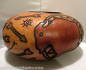 Large Southwestern Designs Carved Gourd Burnt In C