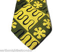 Vintage W.G Bullis Olive Light Green Yellow Tie Ne